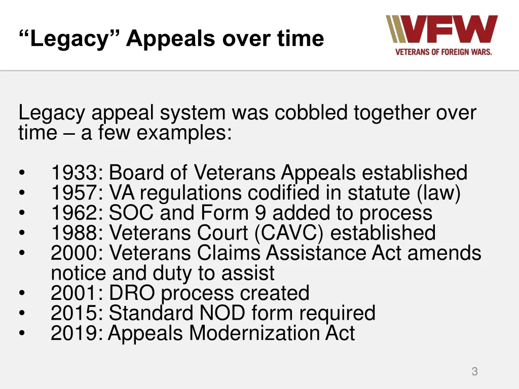 legacy appeals over time