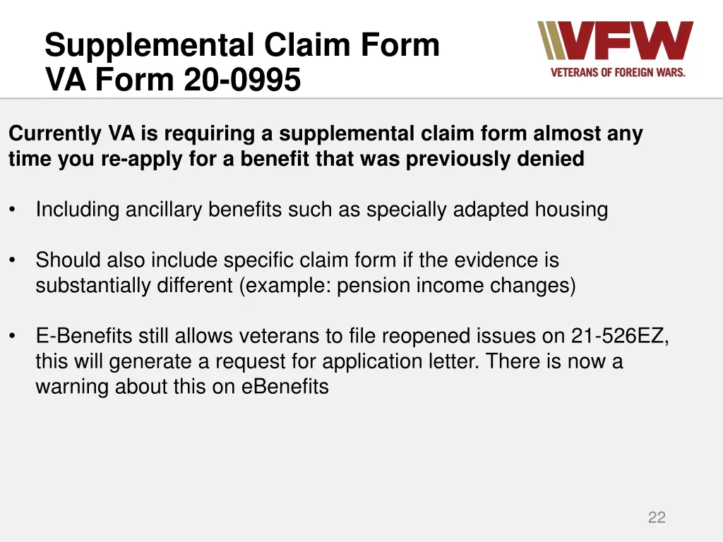 supplemental claim form va form 20 0995 1