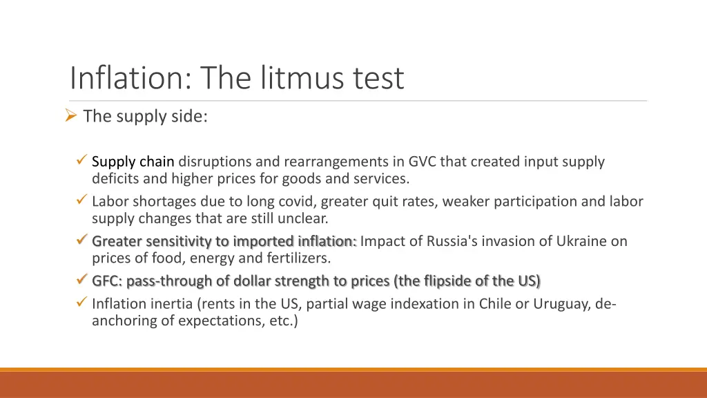 inflation the litmus test the supply side