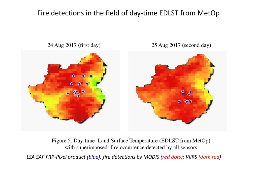 fire detections in the field of day time edlst