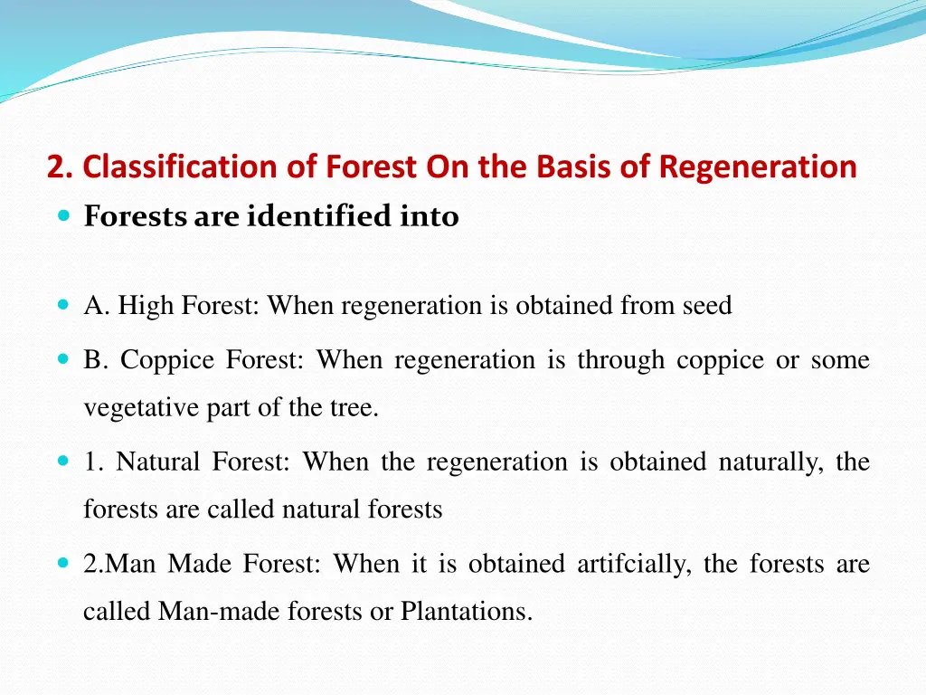 2 classification of forest on the basis