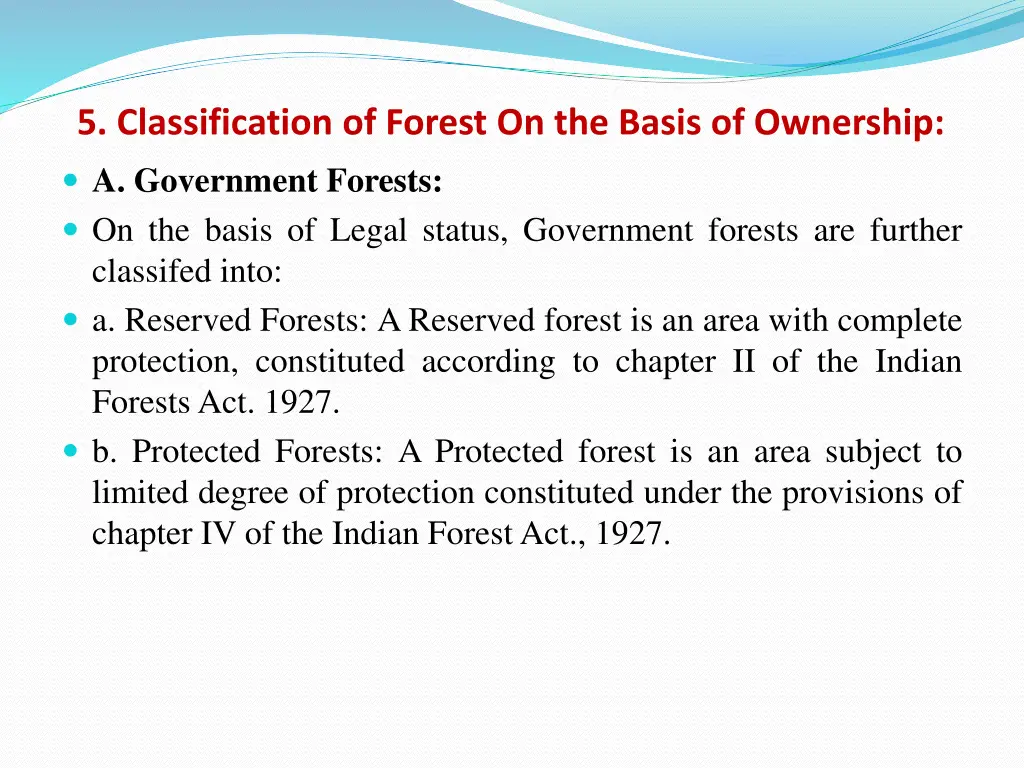 5 classification of forest on the basis