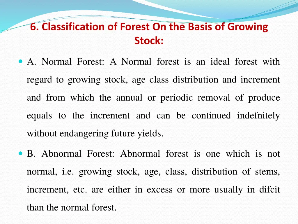 6 classification of forest on the basis