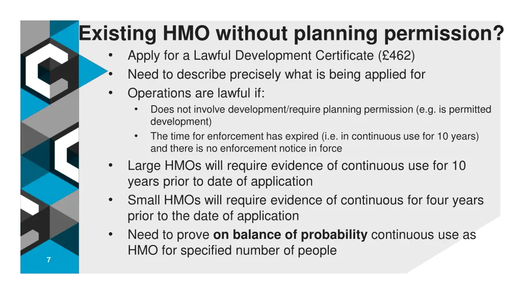 existing hmo without planning permission apply