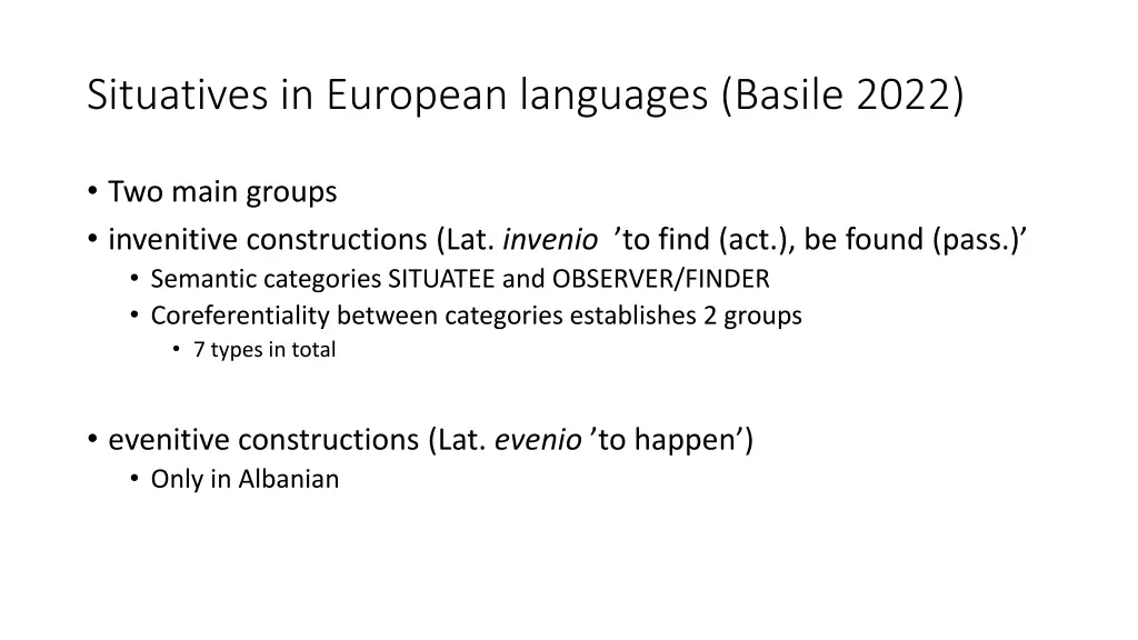 situatives in european languages basile 2022