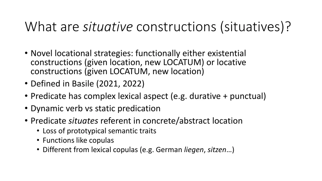 what are situative constructions situatives