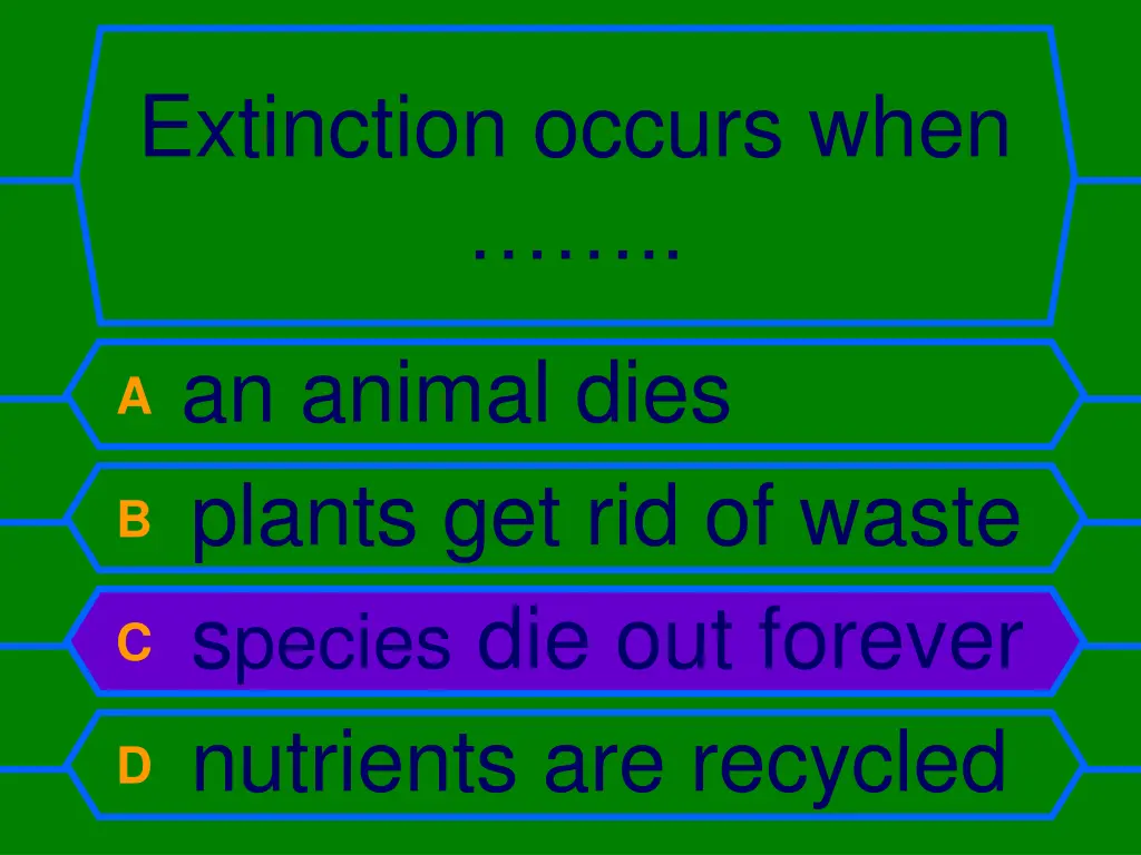 extinction occurs when 1