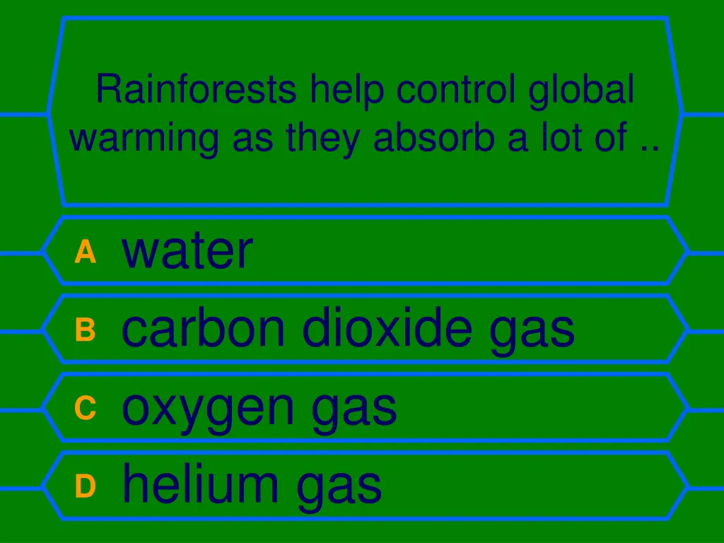 rainforests help control global warming as they