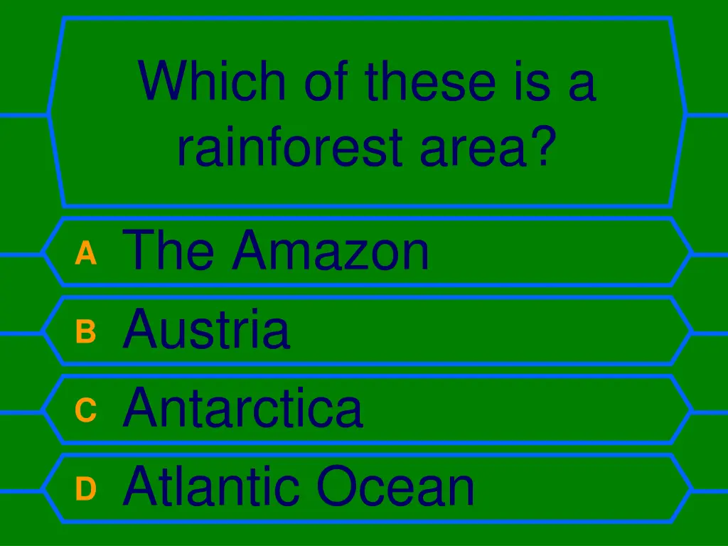 which of these is a rainforest area