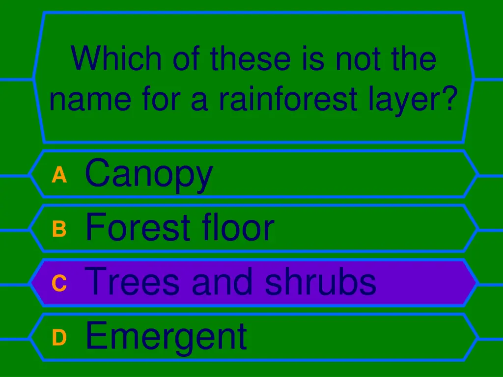 which of these is not the name for a rainforest 1