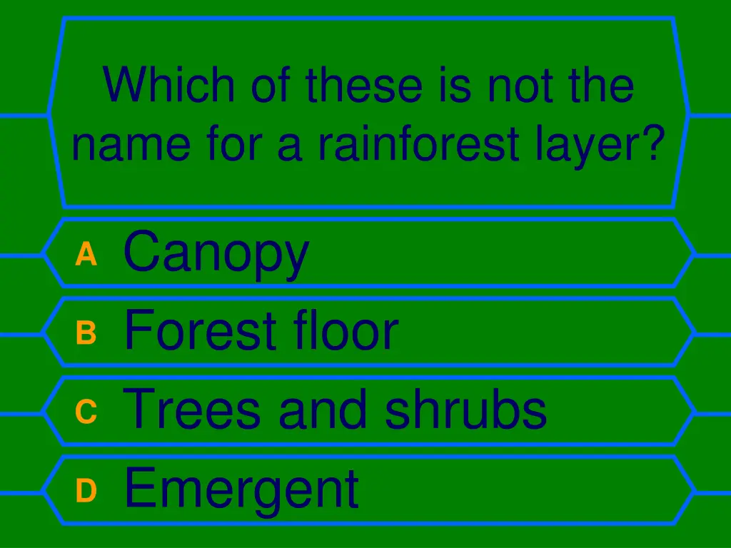 which of these is not the name for a rainforest