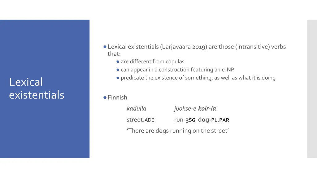 lexical existentials larjavaara 2019 are those