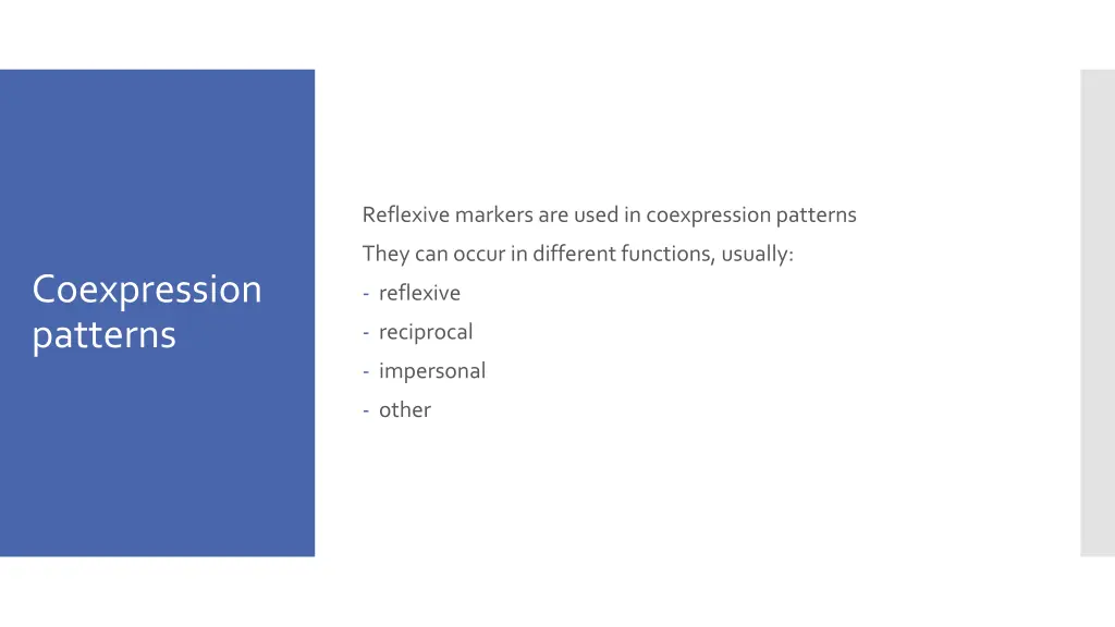 reflexive markers are used in coexpression