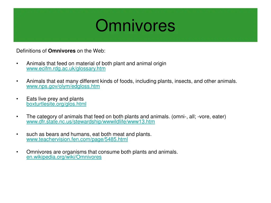 omnivores 1