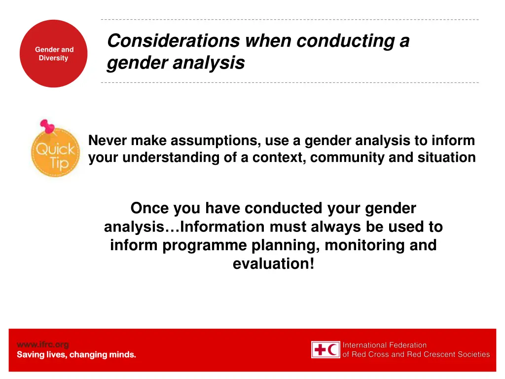 considerations when conducting a gender analysis