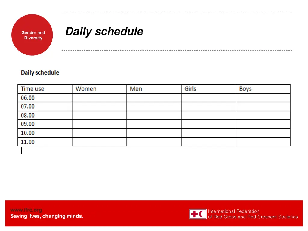 daily schedule