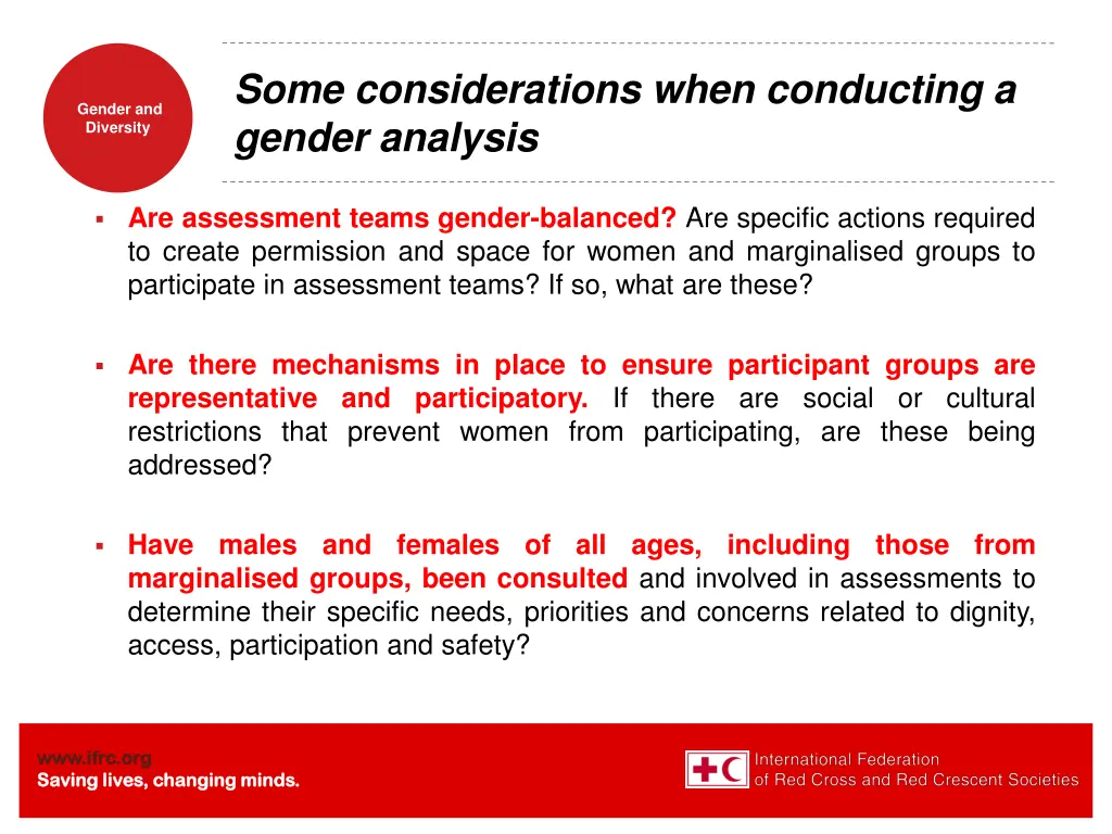 some considerations when conducting a gender 1