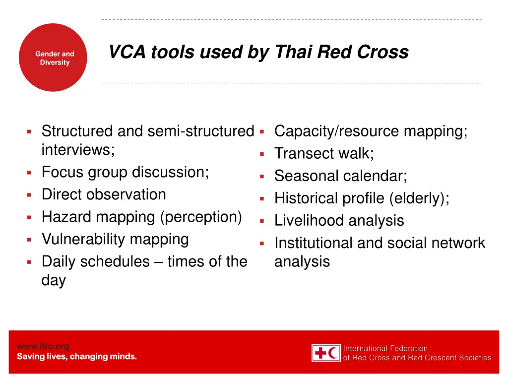 vca tools used by thai red cross