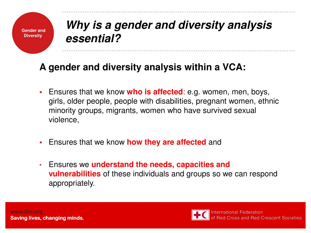 why is a gender and diversity analysis essential