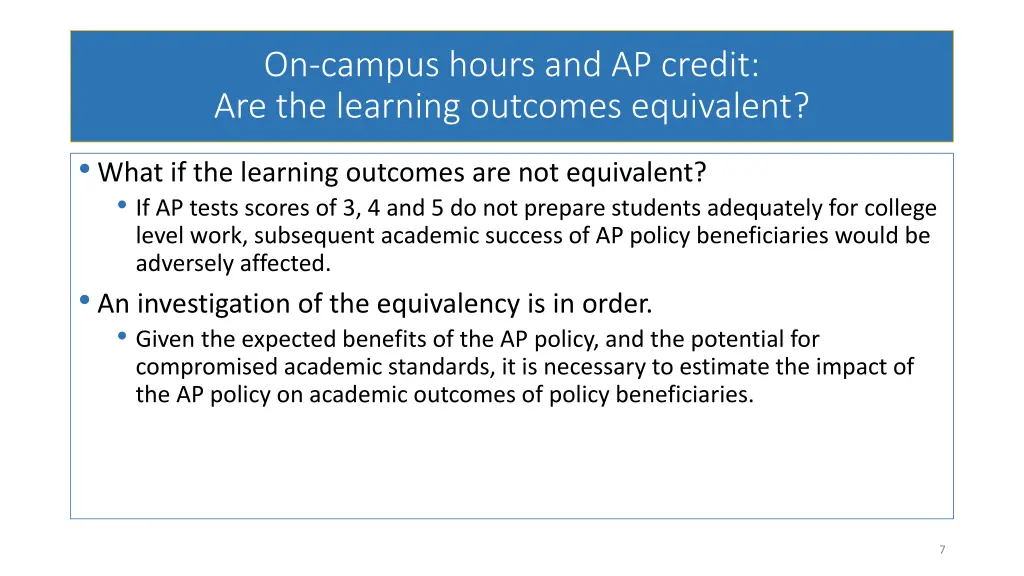 on campus hours and ap credit are the learning