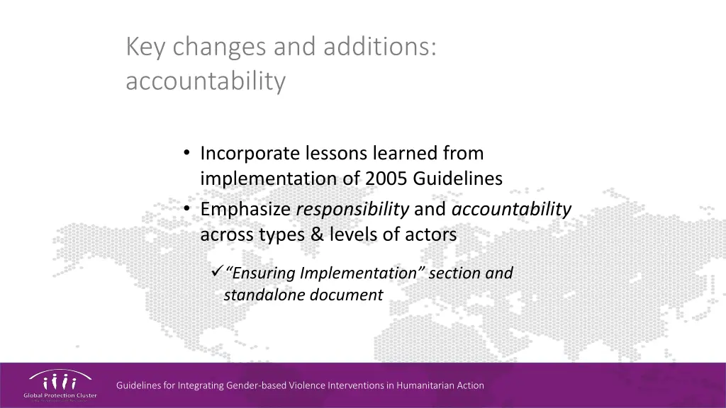 key changes and additions accountability