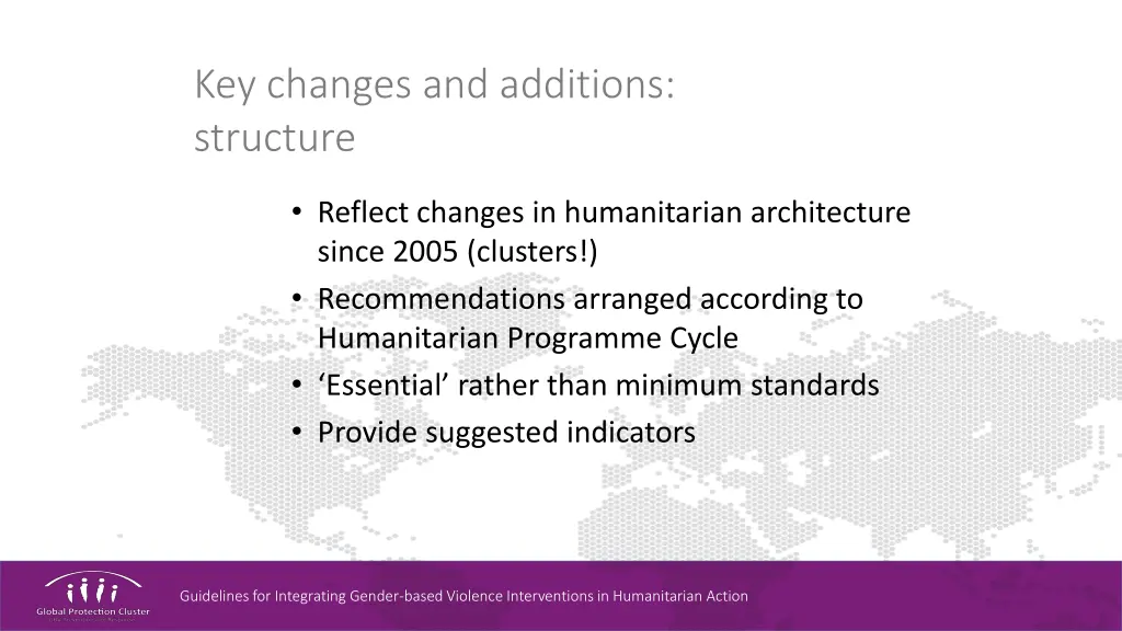 key changes and additions structure