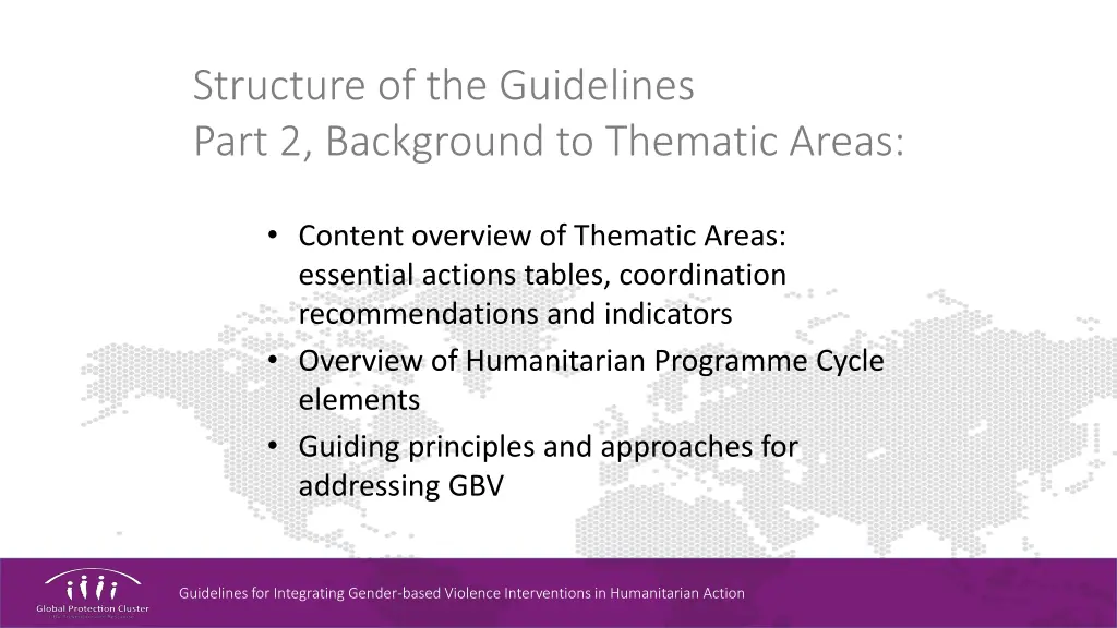 structure of the guidelines part 2 background