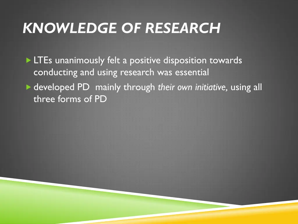 knowledge of research