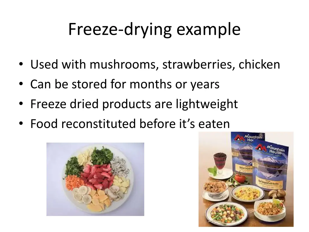 freeze drying example