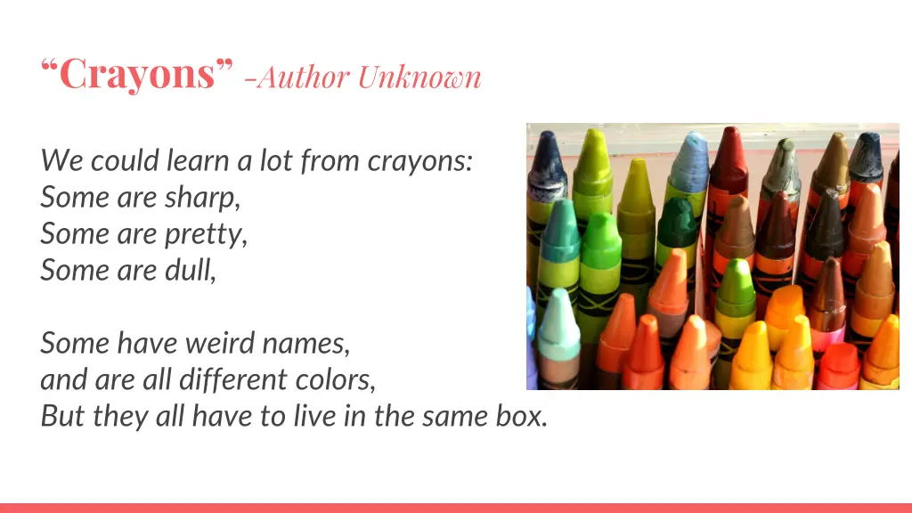 crayons author unknown