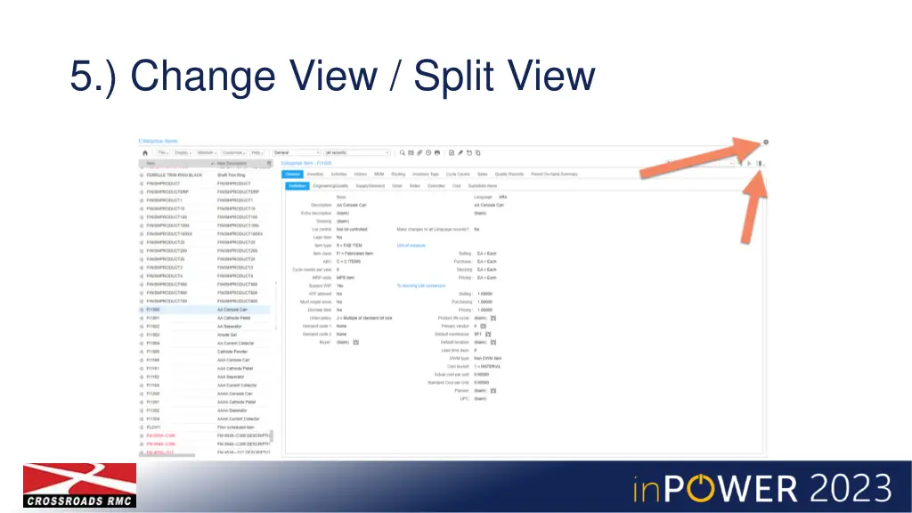 5 change view split view