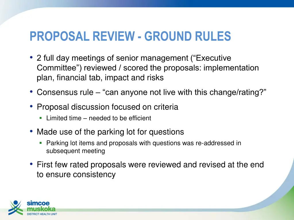 proposal review ground rules