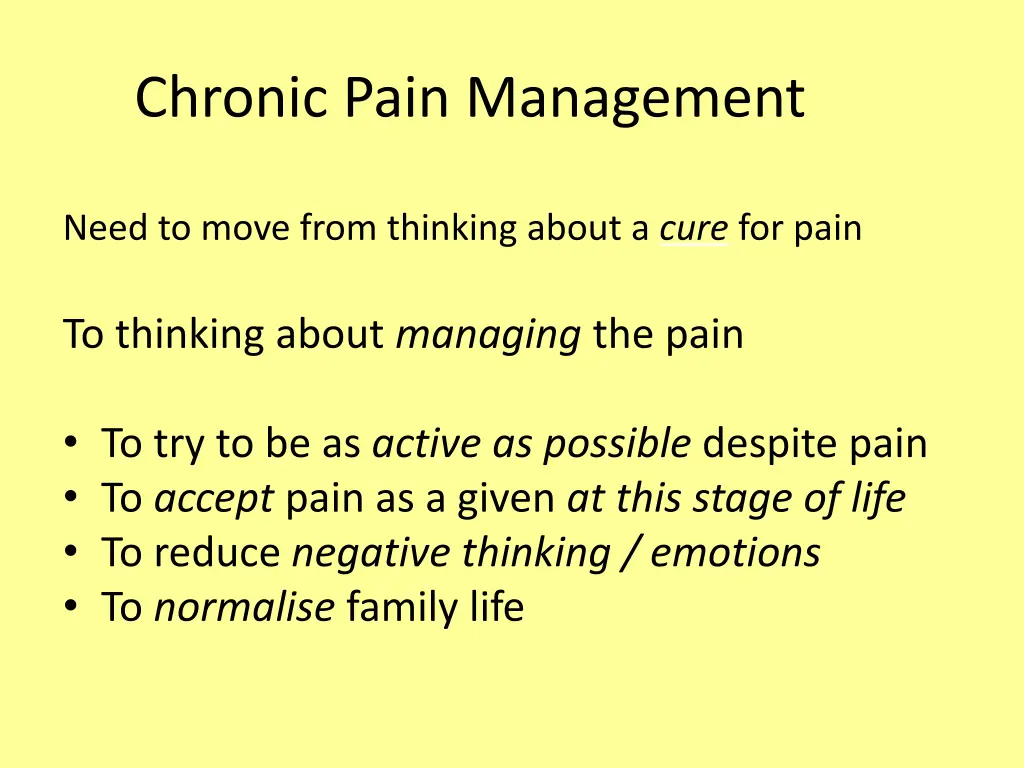 chronic pain management