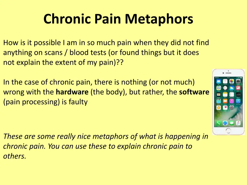 chronic pain metaphors 1