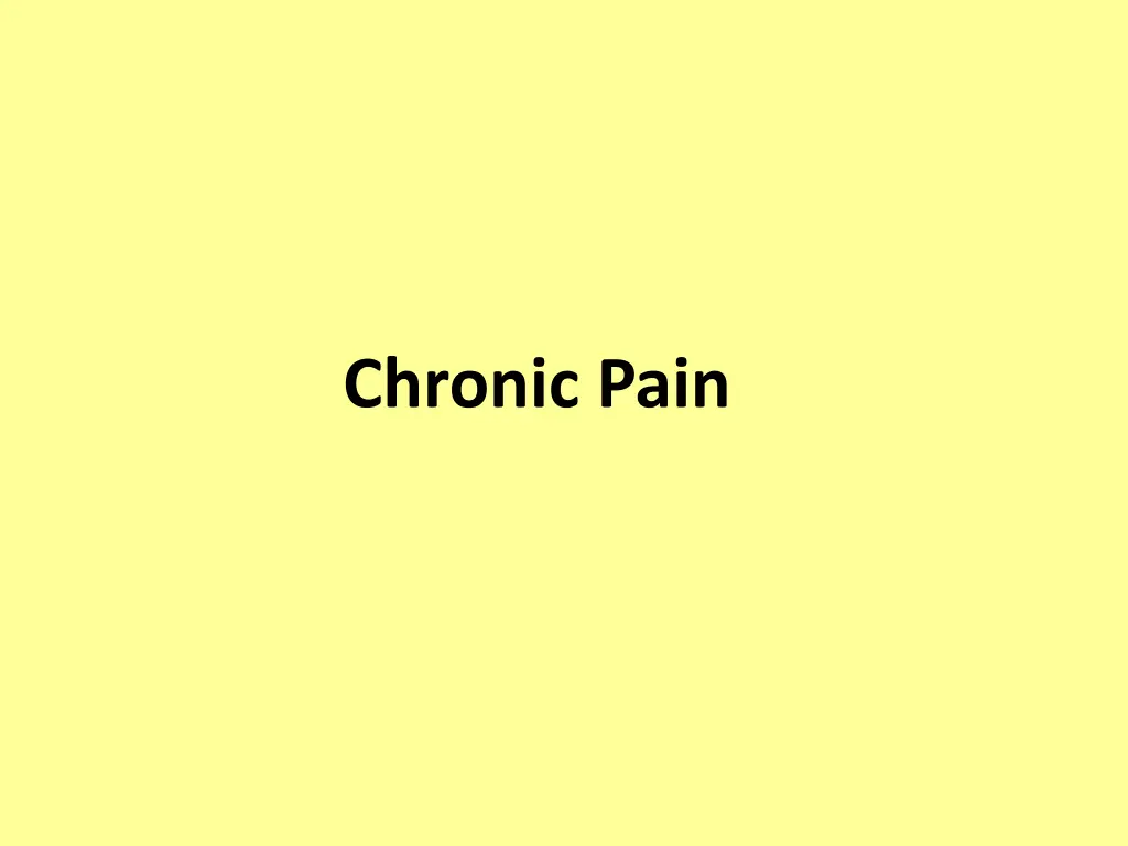 chronic pain