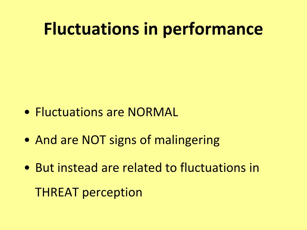 fluctuations in performance