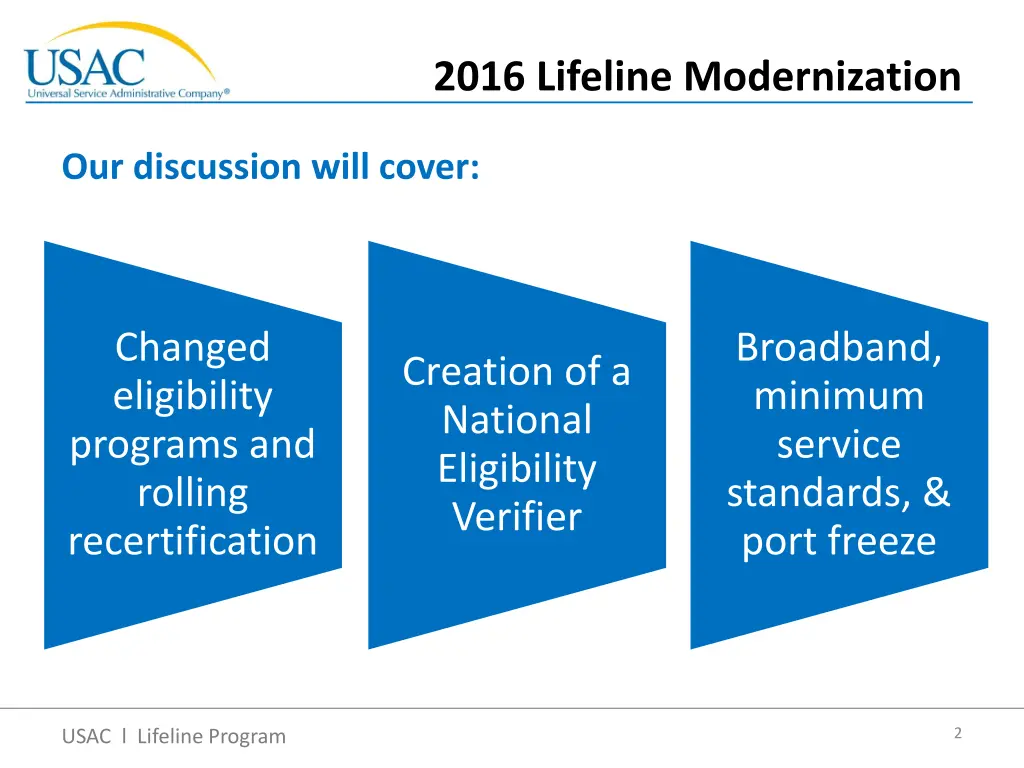 2016 lifeline modernization