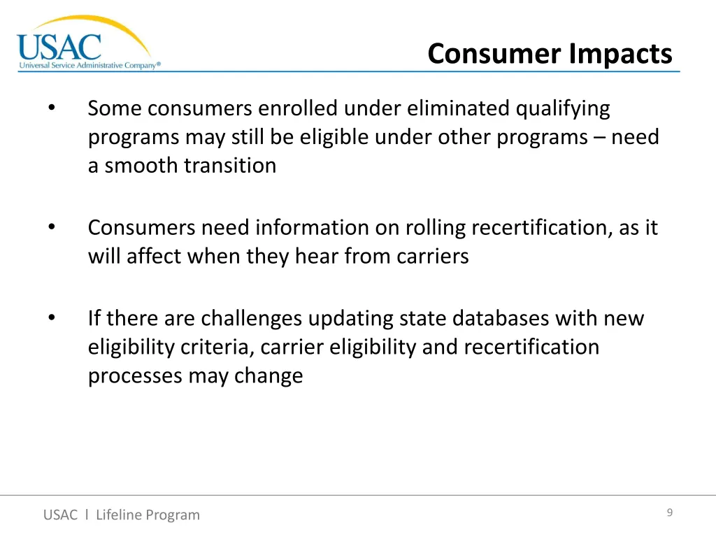 consumer impacts