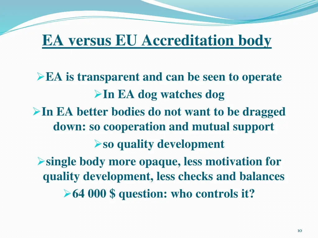 ea versus eu accreditation body