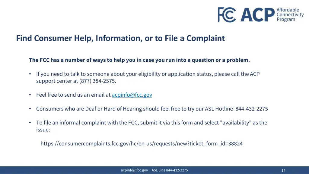 find consumer help information or to file