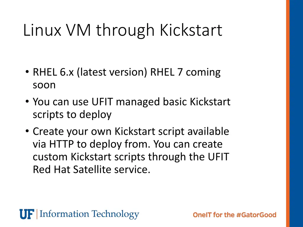 linux vm through kickstart