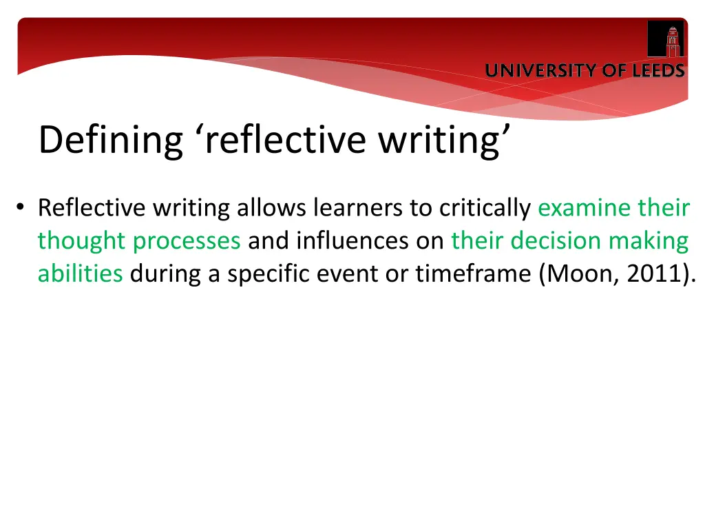 defining reflective writing