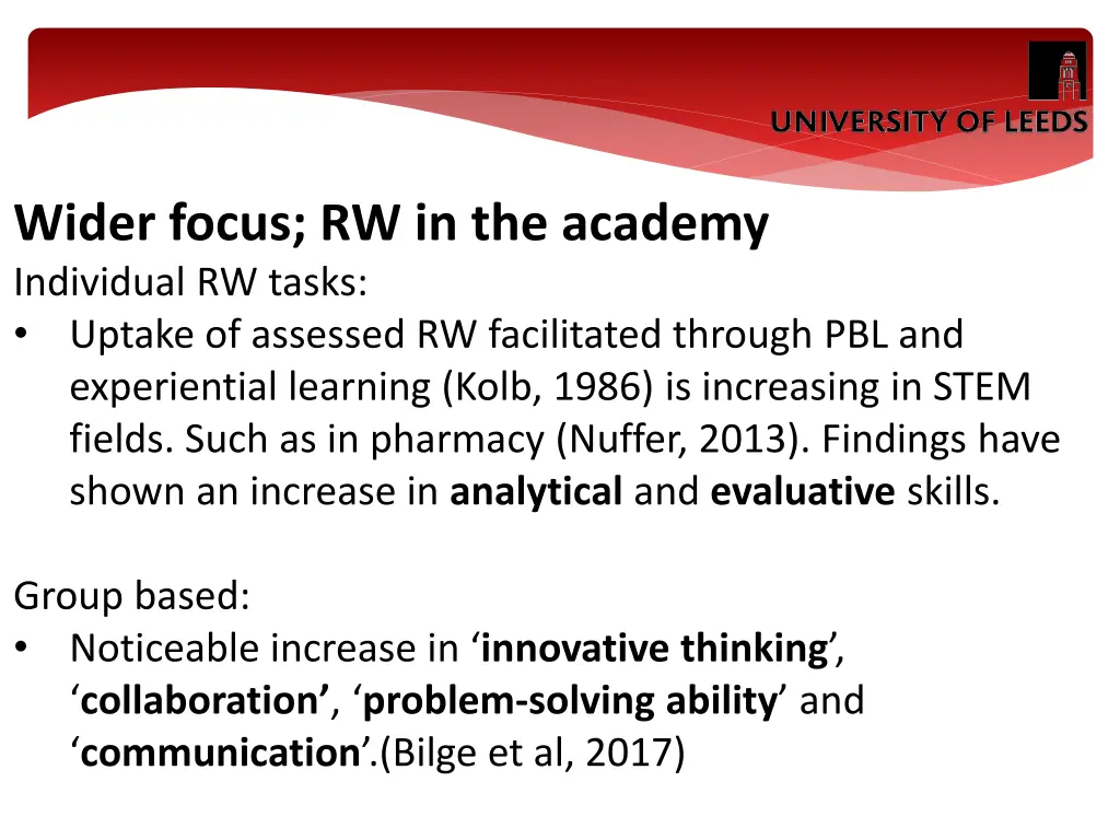 wider focus rw in the academy individual rw tasks