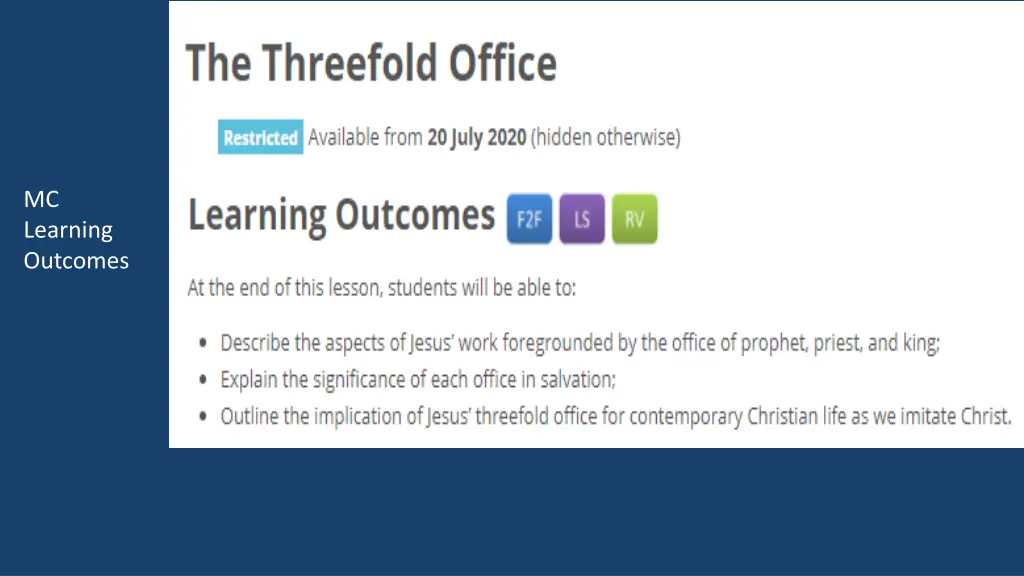 mc learning outcomes