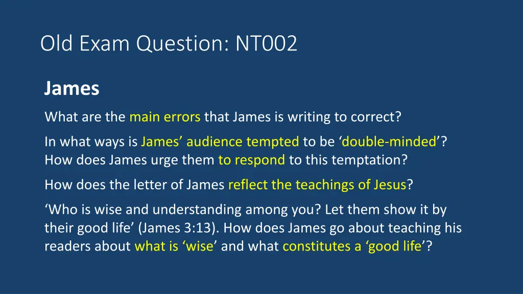 old exam question nt002