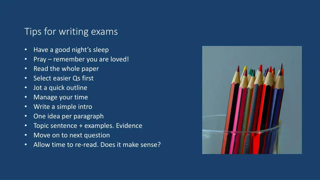 tips for writing exams