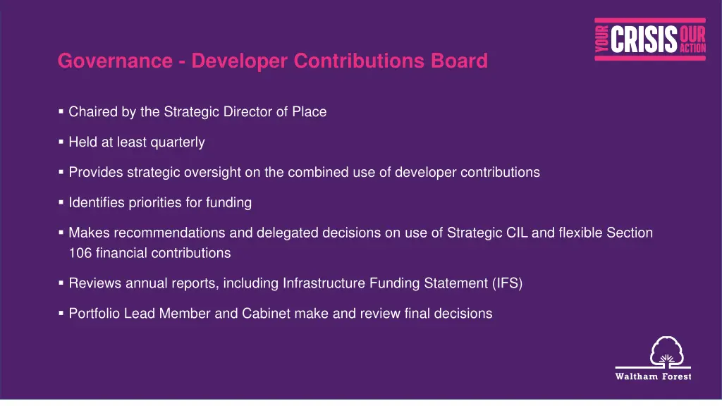 governance developer contributions board