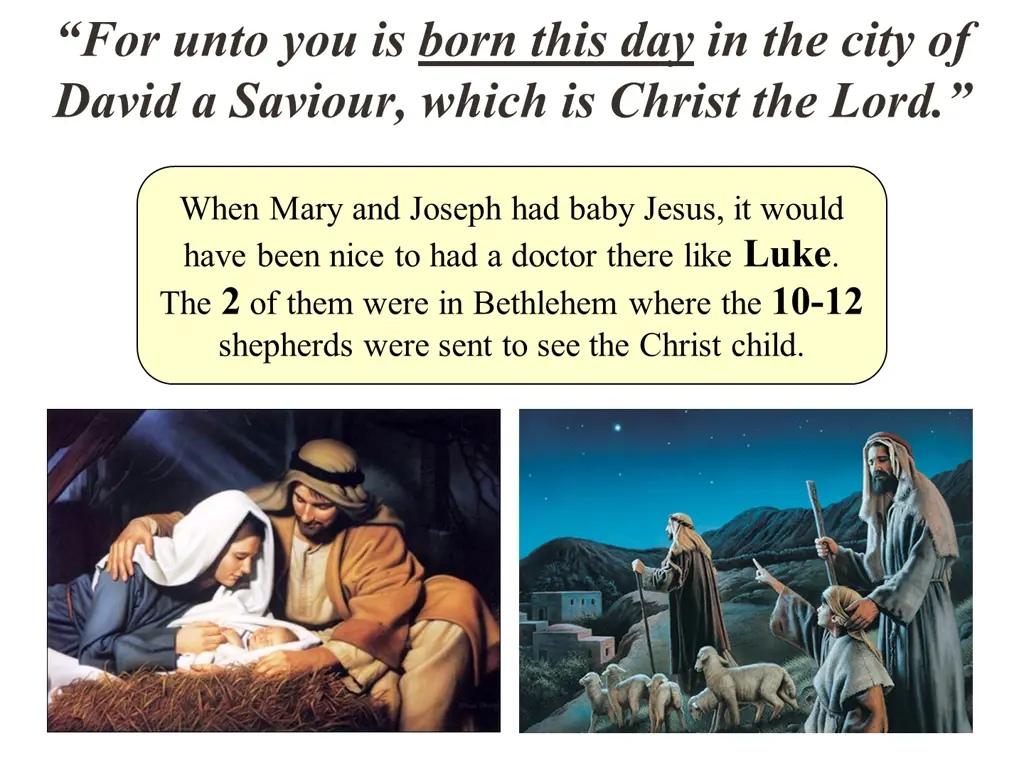 for unto you is born this day in the city