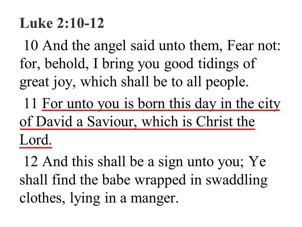 luke 2 10 12 10 and the angel said unto them fear