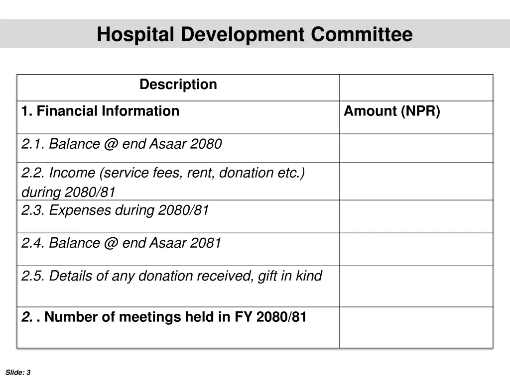 hospital development committee